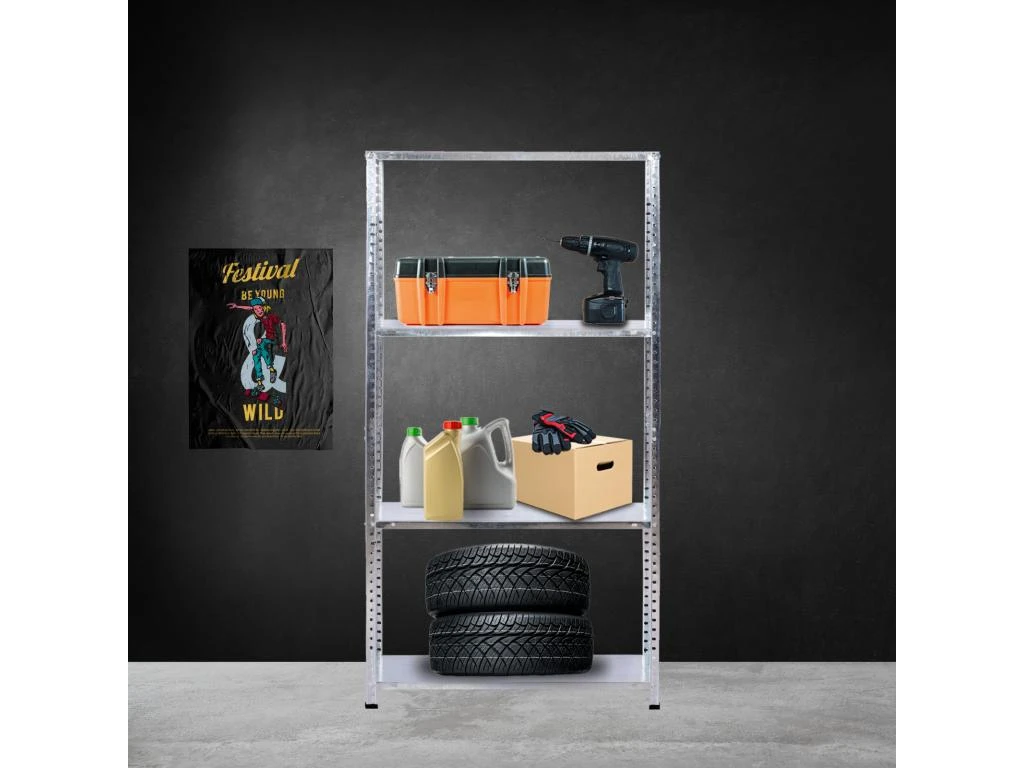 Étagère De Rangement à 4 Niveaux Catter House Nils Solid 137 70x30x137 Cm Charge Lourde 200 Kg Cadre En Acier Galvanisé – Image 2