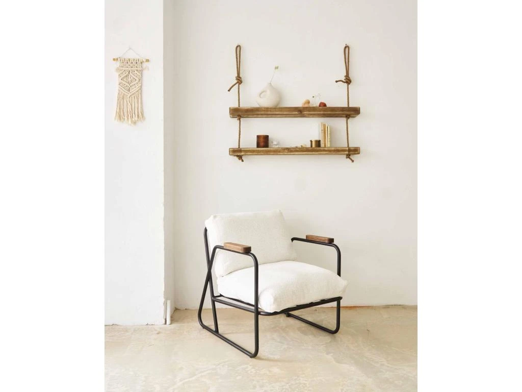 Etagère En Bois De Couleur Marron Vielli 2 étages 70 Cm – Image 3