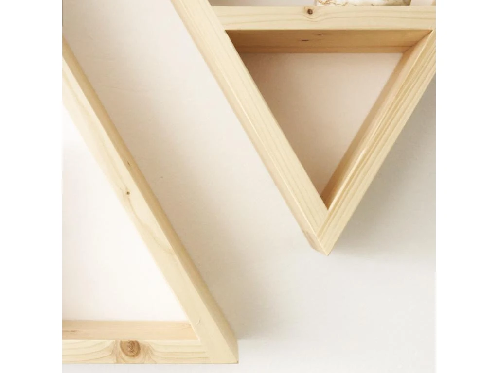 Etagère Triangulaire En Bois D'épicéa Massif De Couleur Beige 40 Cm – Image 5