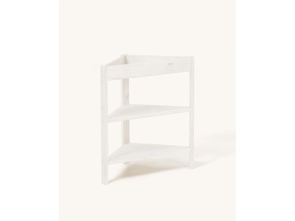 Etagère D'angle En Bois De Couleur Blanc – Image 4