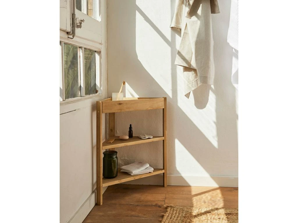 Etagère D'angle En Bois De Couleur Blanc – Image 6