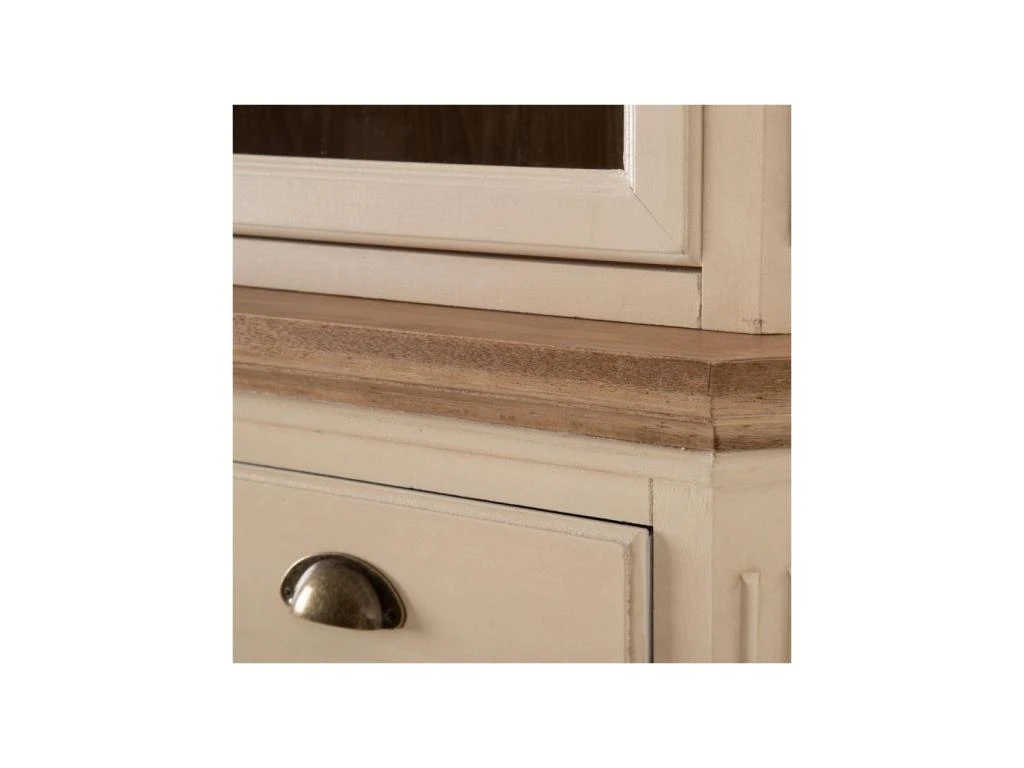 Vaisselier 4 Portes 2 Tiroirs Bois/Crème - CAMILLE – Image 3