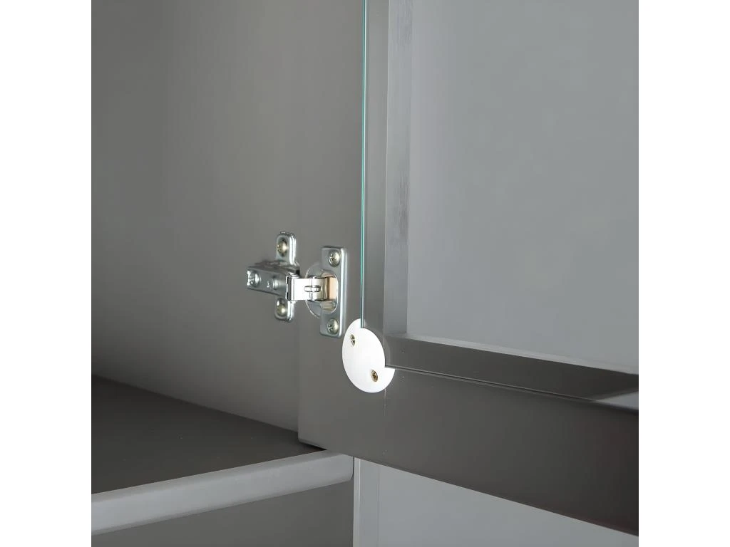 MELINA - Buffet Vaisselier 4 Portes 2 Tiroirs Coloris Gris – Image 3