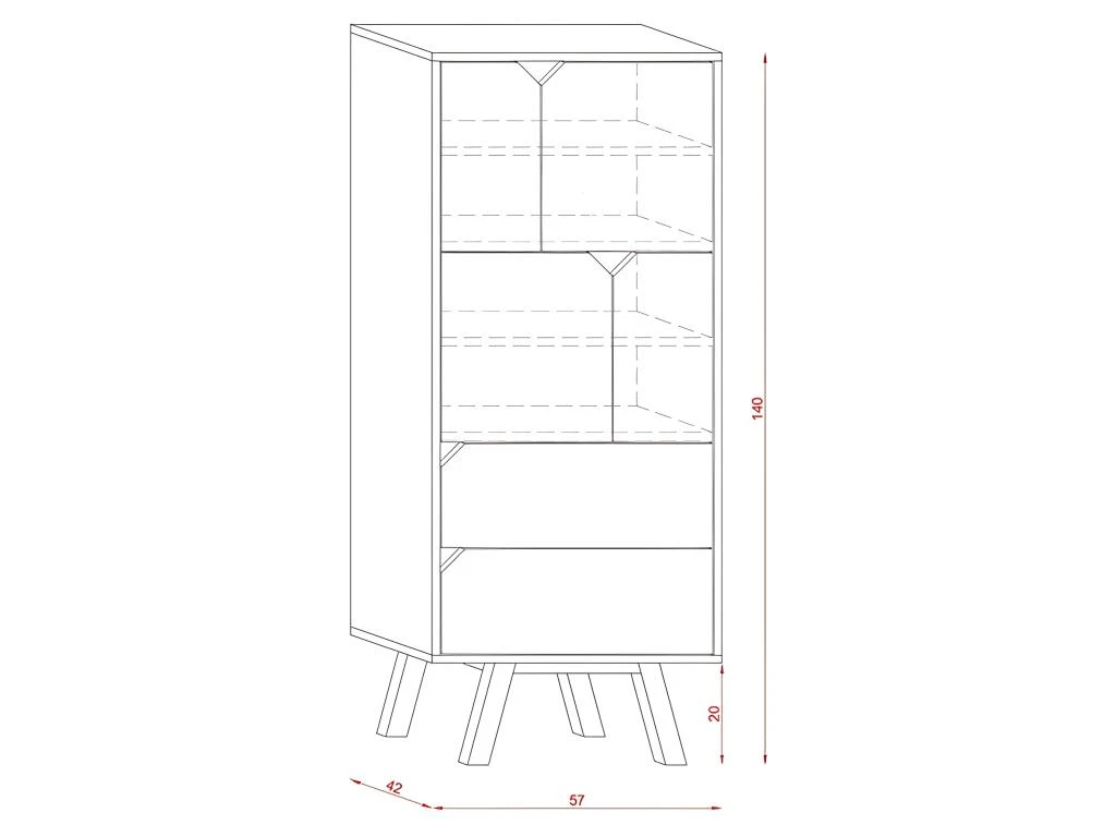 Vaisselier Design AOMORI 2 Tiroirs, 4 Portes, Coloris Blanc Et Gris Mat – Image 5