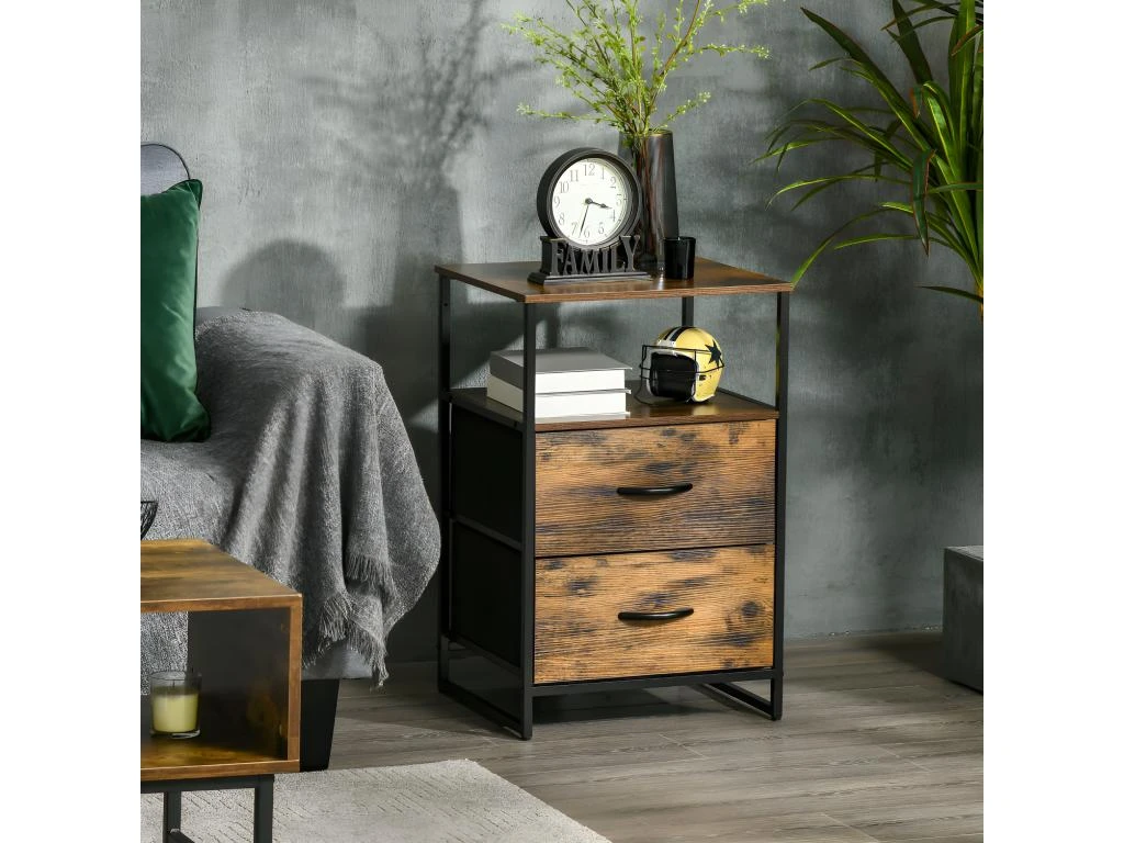 Meuble De Rangement Industriel ALICANTE Bois Et Noir – Image 2