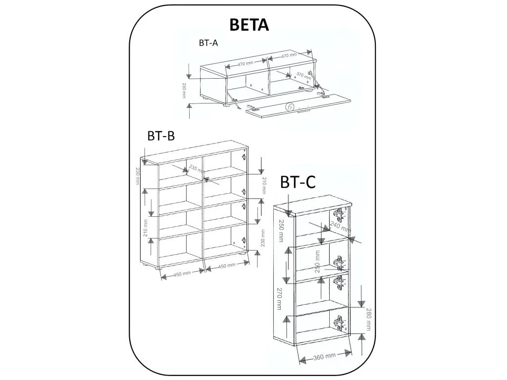 Ensemble De Meubles, Meuble TV, Ilumin. LED, Blanc Laque/Blanc Mate,300x189x42cm – Image 4