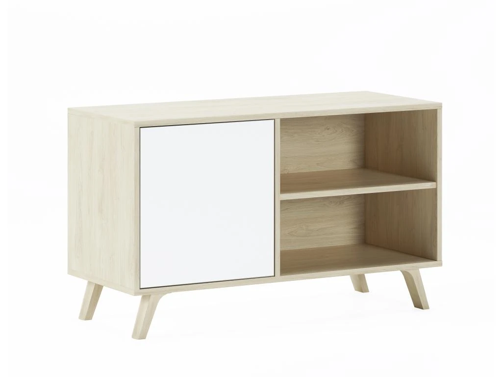 Meuble TV 100 Avec Porte A Gauche, WIND, Puccini, Porte Blanche, 95x40x57cm