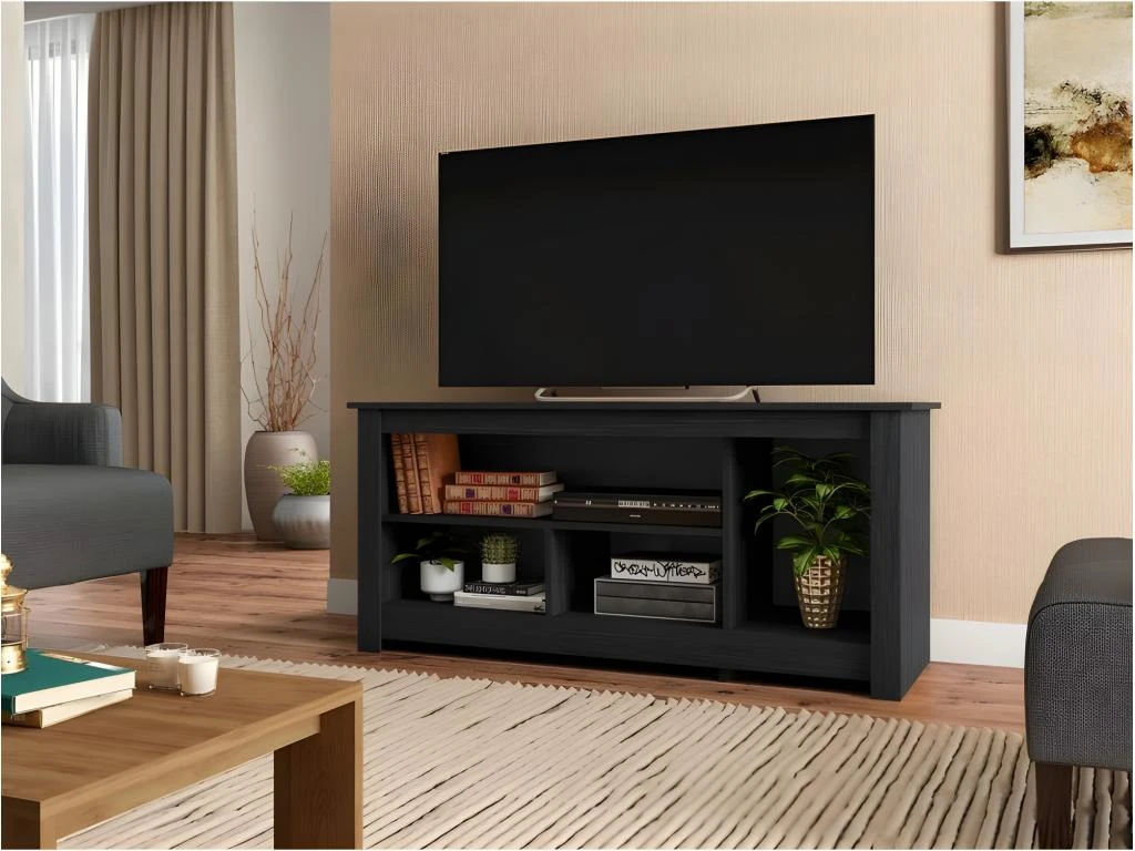Meuble TV 55 Pouces Maxi Noir 4 Niches – Image 3