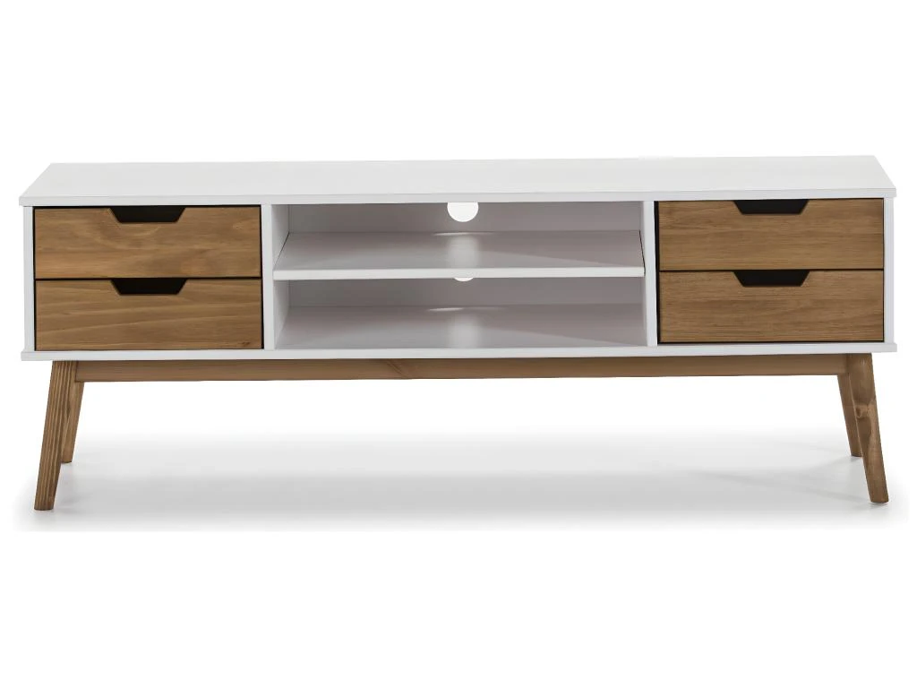 Meuble TV Java 1 Porte Et 2 Tiroir Colour Blanc, 140 Cm – Image 3