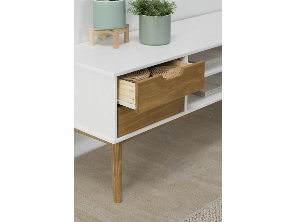 Meuble TV Java 1 Porte Et 2 Tiroir Colour Blanc, 140 Cm – Image 5