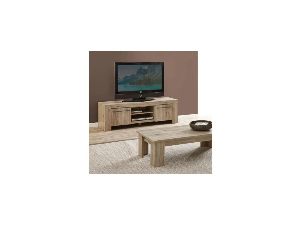 Meuble TV 2 Portes 1 Niche - MONTREUX – Image 3