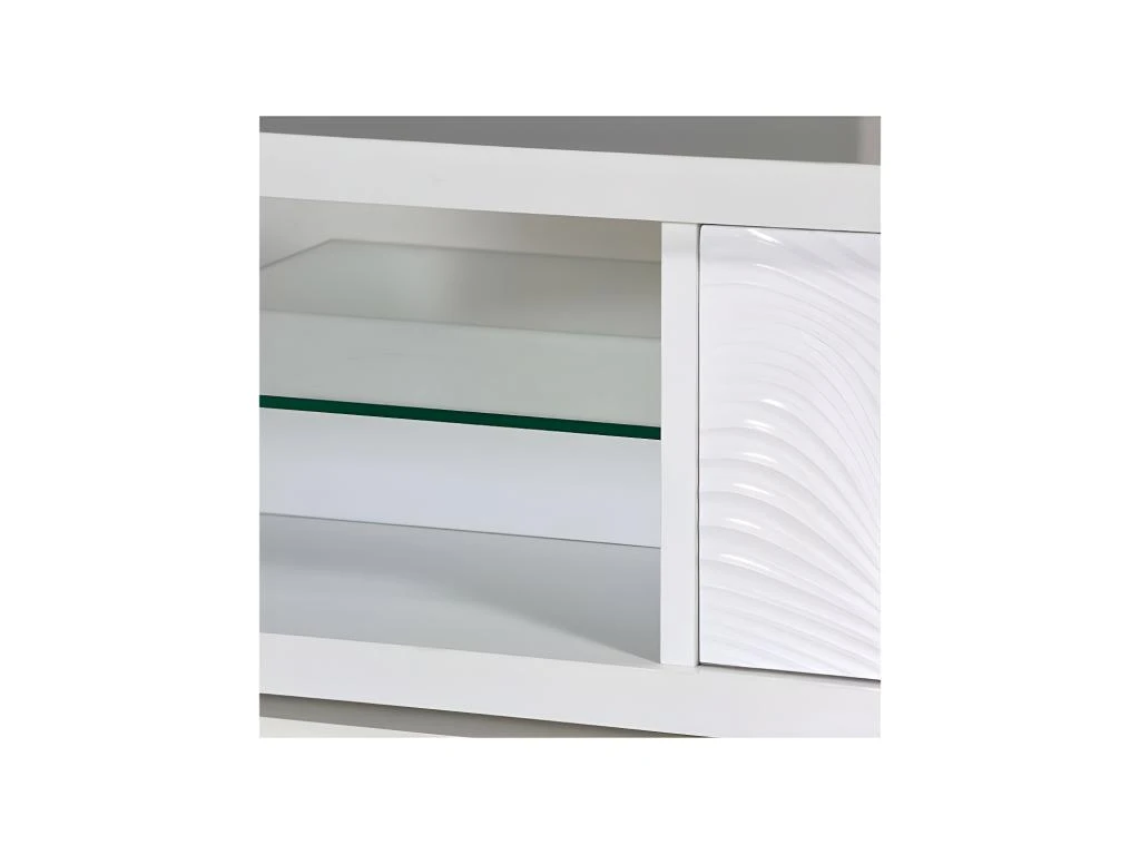 Composition TV Laqué Blanc à LEDs - MARKS – Image 3