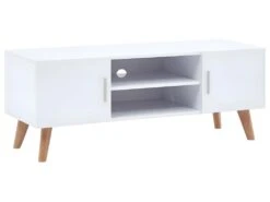 Meuble Télé Buffet Tv Télévision Design Pratique Blanc 120 Cm Mdf 2502115