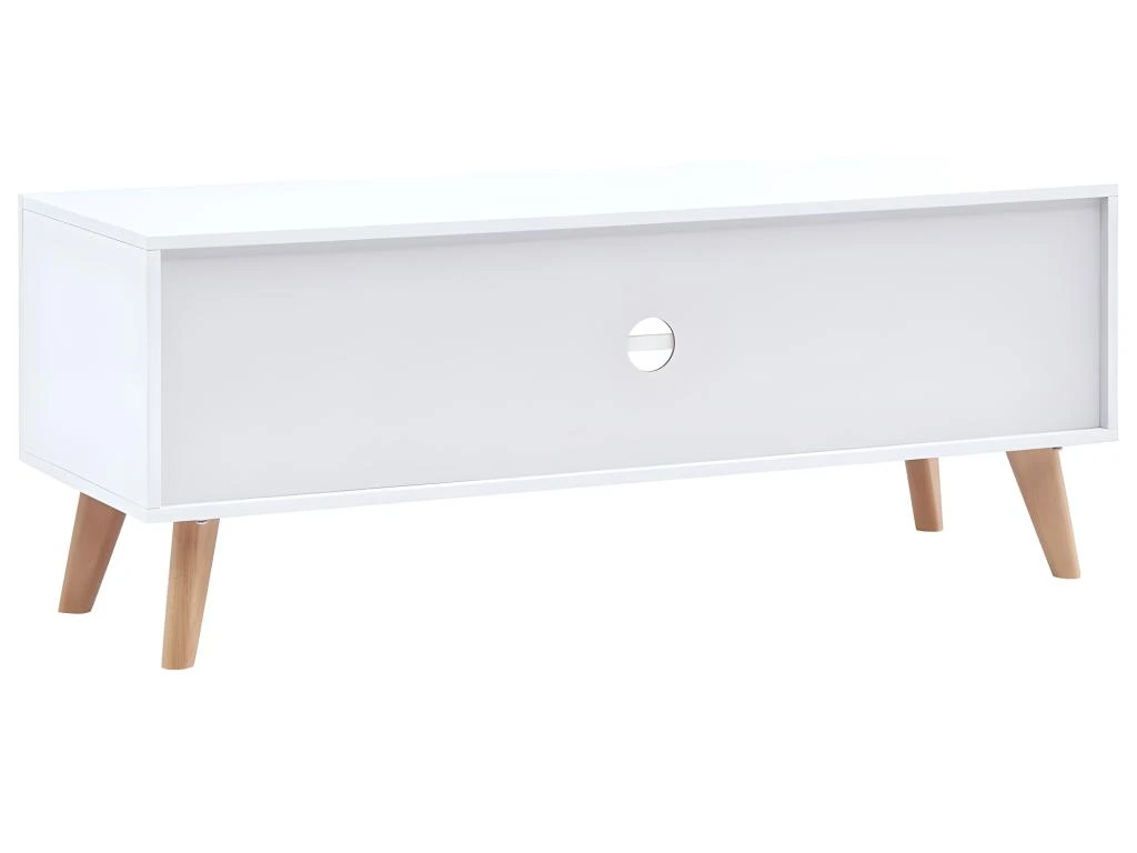 Meuble Télé Buffet Tv Télévision Design Pratique Blanc 120 Cm Mdf 2502115 – Image 3