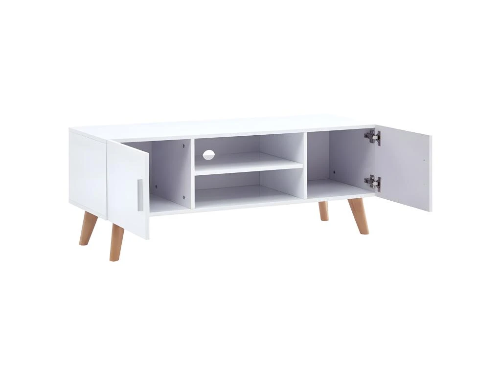 Meuble Télé Buffet Tv Télévision Design Pratique Blanc 120 Cm Mdf 2502115 – Image 4