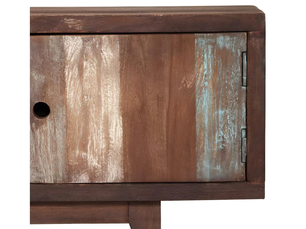 Meuble Télé Buffet Tv Télévision Design Pratique Bois D'acacia Massif Vintage 118 Cm 2502129 – Image 5