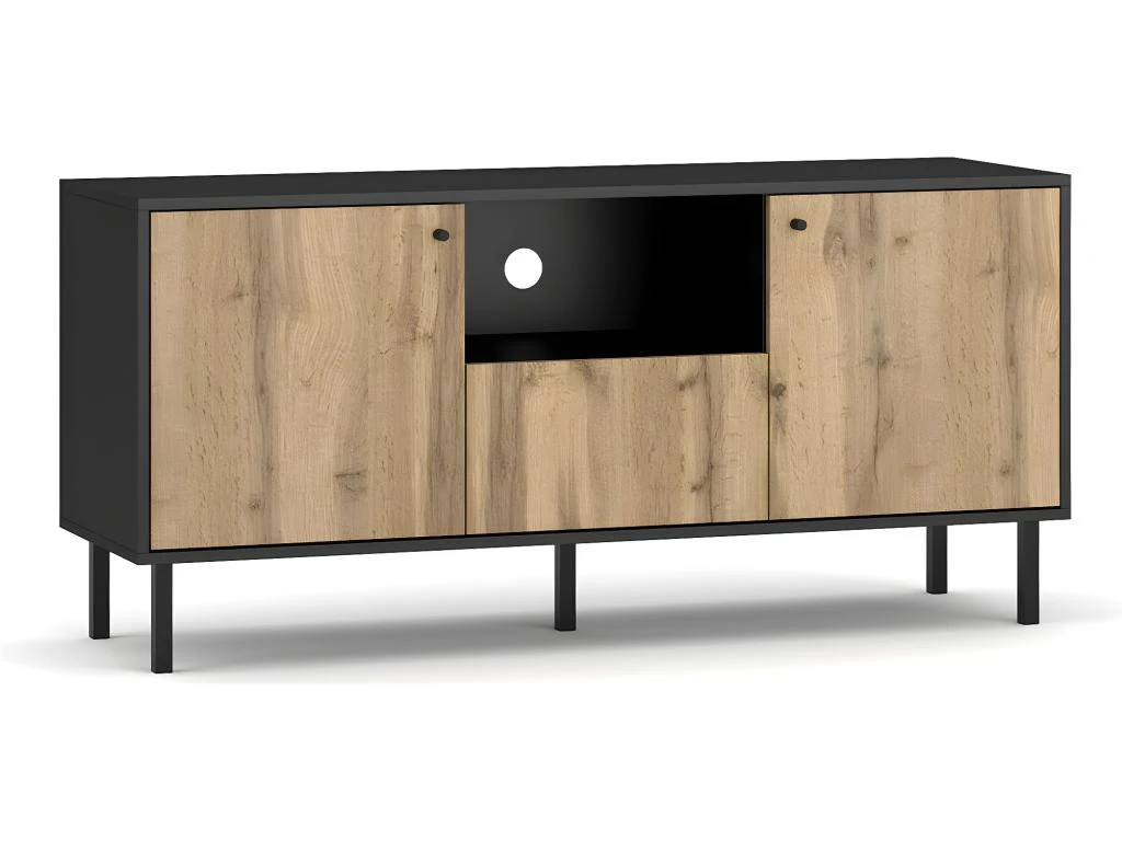 Meuble TV Industriel 2 Portes Et 1 Tiroir - L140 Cm - Bospe