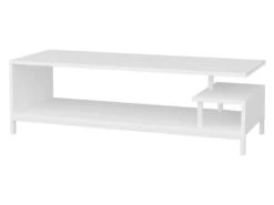 Meuble Tv Sena Design 100 % Panneau De Particules Plaqué Mélaminé En Couleur Blanc 120x37,6x44,6cm