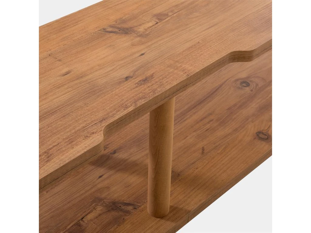 Meuble Tv Tajo Design 100 % Panneau De Particules Plaqué Mélaminé En Couleur Atlantic Pino 140x43,7x35cm – Image 4