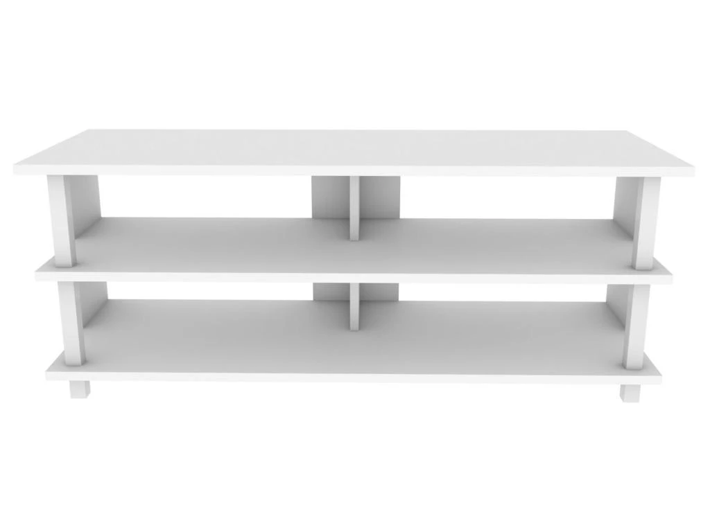 Meuble Tv Sena Design 100 % Panneau De Particules Plaqué Mélaminé En Couleur Blanc120x47,4x44,6cm – Image 2