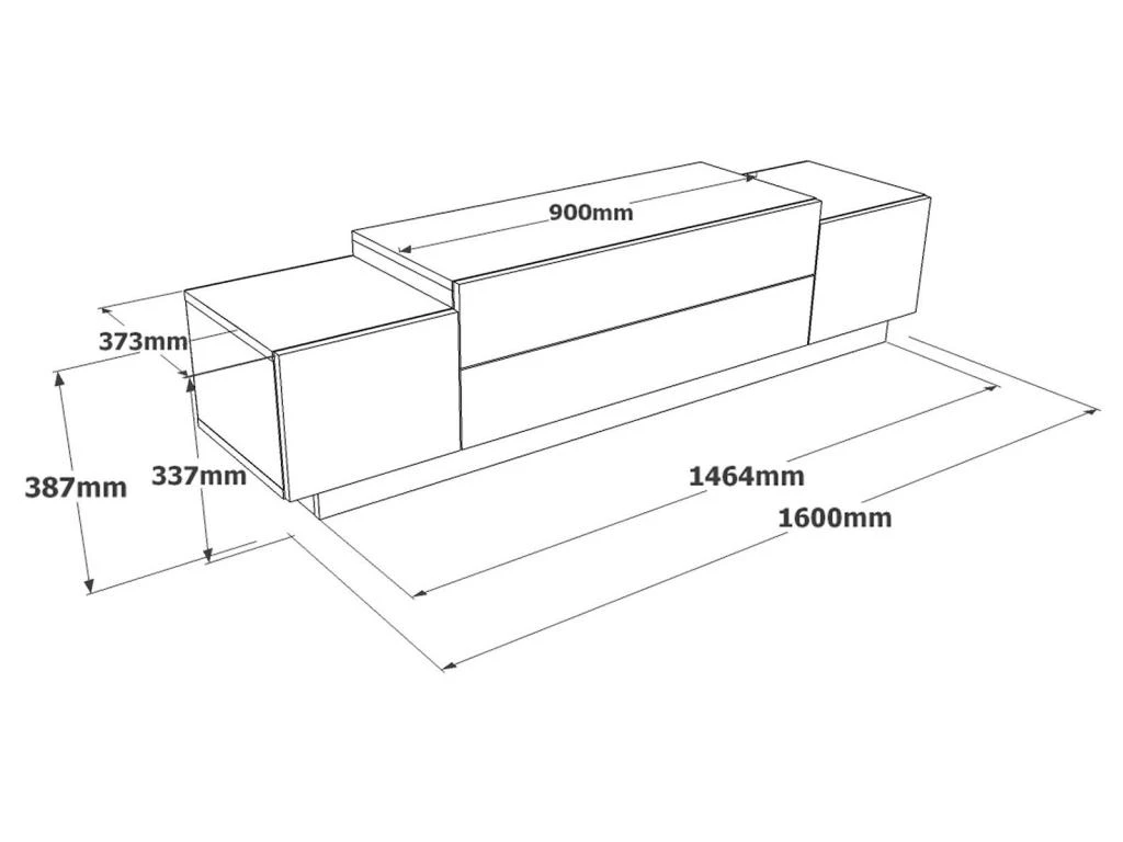 Meuble TV Avec 4 Portes - Blanc Et Naturel - OPHRISA – Image 5