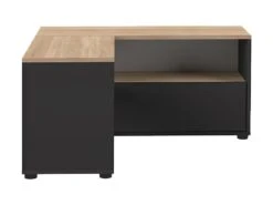 Meuble TV ANGLE 90 - Noir Et Chêne Naturel - TEMAHOME