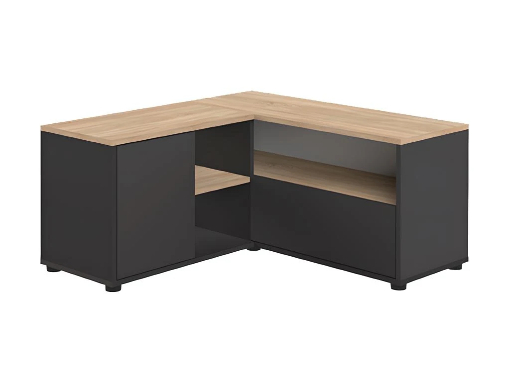 Meuble TV ANGLE 90 - Noir Et Chêne Naturel - TEMAHOME – Image 3