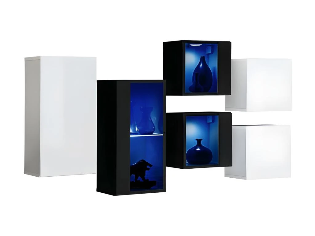 Ensemble Meubles De Salon SWITCH SBIV Design. Coloris Blanc Et Noir. – Image 2