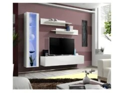 Meuble TV FLY G2 Design, Coloris Blanc Brillant. Meuble Suspendu Moderne Et Tendance Pour Votre Salon.