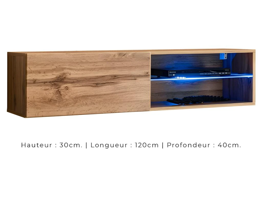 Ensemble Meubles De Salon SWITCH XXIV Design, Coloris Chêne Et Blanc. – Image 3