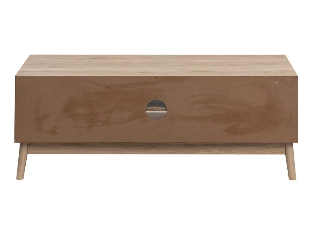 Meuble TV Buffet Bas En Bambou Mdf 2 Portes Étagères Pour Salon – Image 7