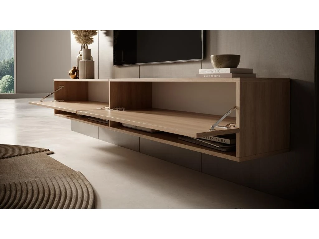 Meuble TV 200 Cm -Chêne Linberg - MIRRGO – Image 3