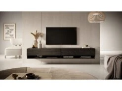 Meuble TV 200 Cm -Frêne Noir - MIRRGO