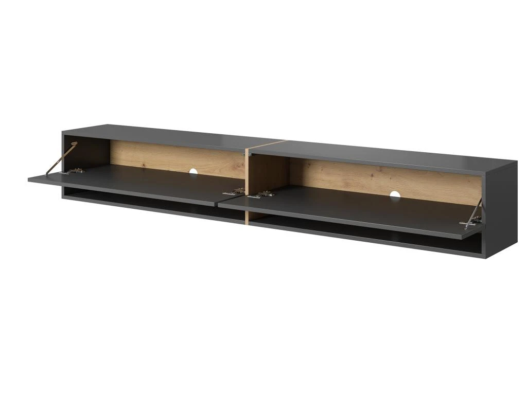 Meuble Tv 200 Cm -graphite Avec Insert Chêne Artisan - MIRRGO – Image 7