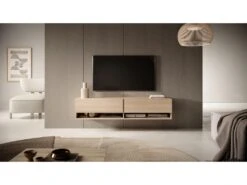 Meuble TV 140 Cm -Chêne Linberg - MIRRGO