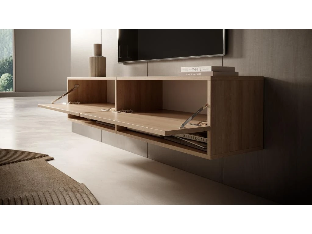 Meuble TV 140 Cm -Chêne Linberg - MIRRGO – Image 3