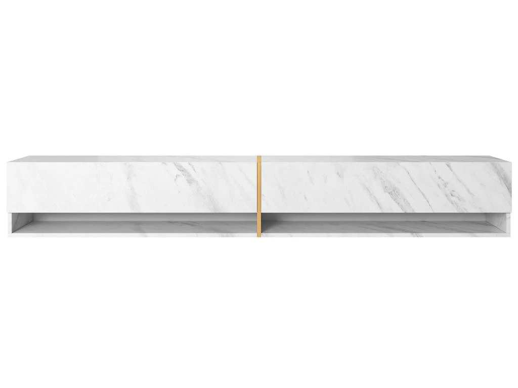 Meuble Tv 200 Cm -marbre Blanc Avec Insert D'or - MIRRGO – Image 6