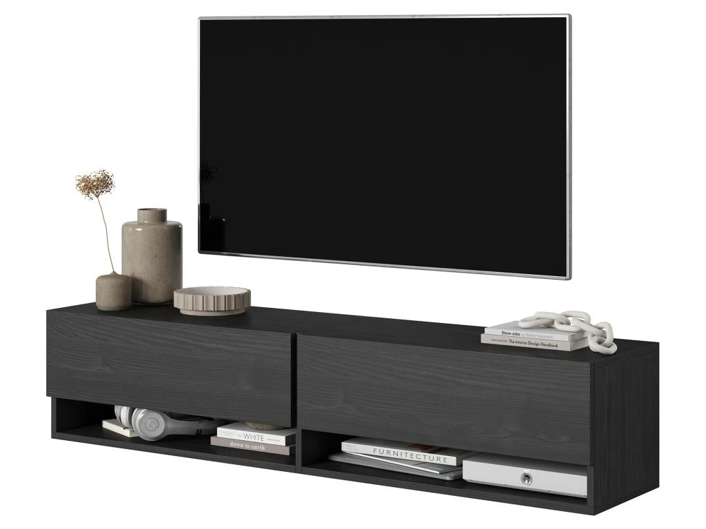 Meuble TV 140 Cm -Frêne Noir- MIRRGO – Image 4
