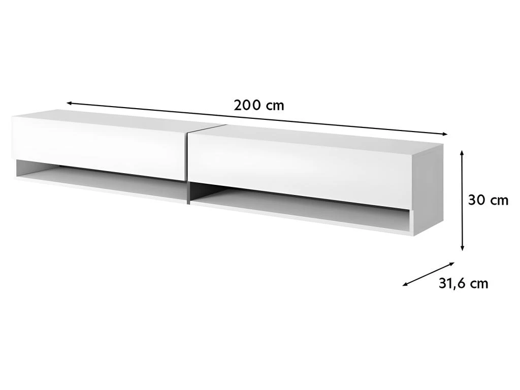 Meuble Tv 200 Cm -marbre Noir Avec Insert D'or - MIRRGO – Image 8