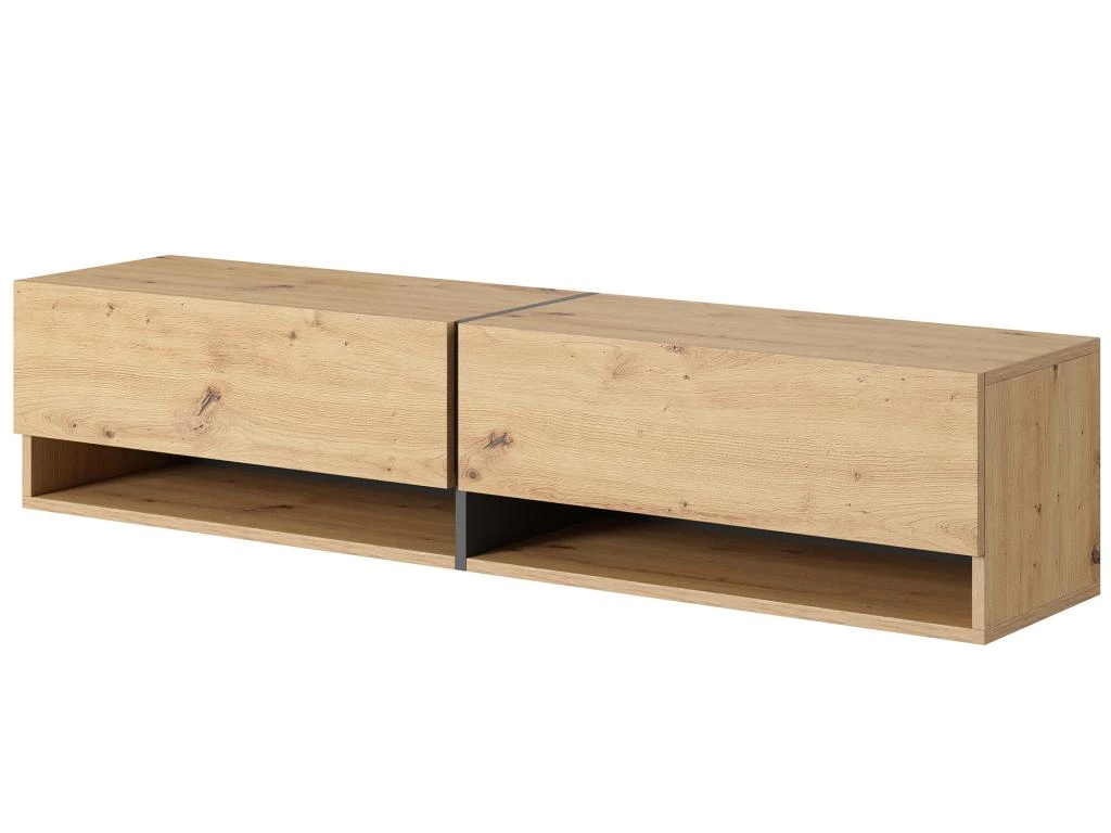 Meuble Tv 140 Cm -chêne Artisan Avec Insert Graphite - MIRRGO – Image 5