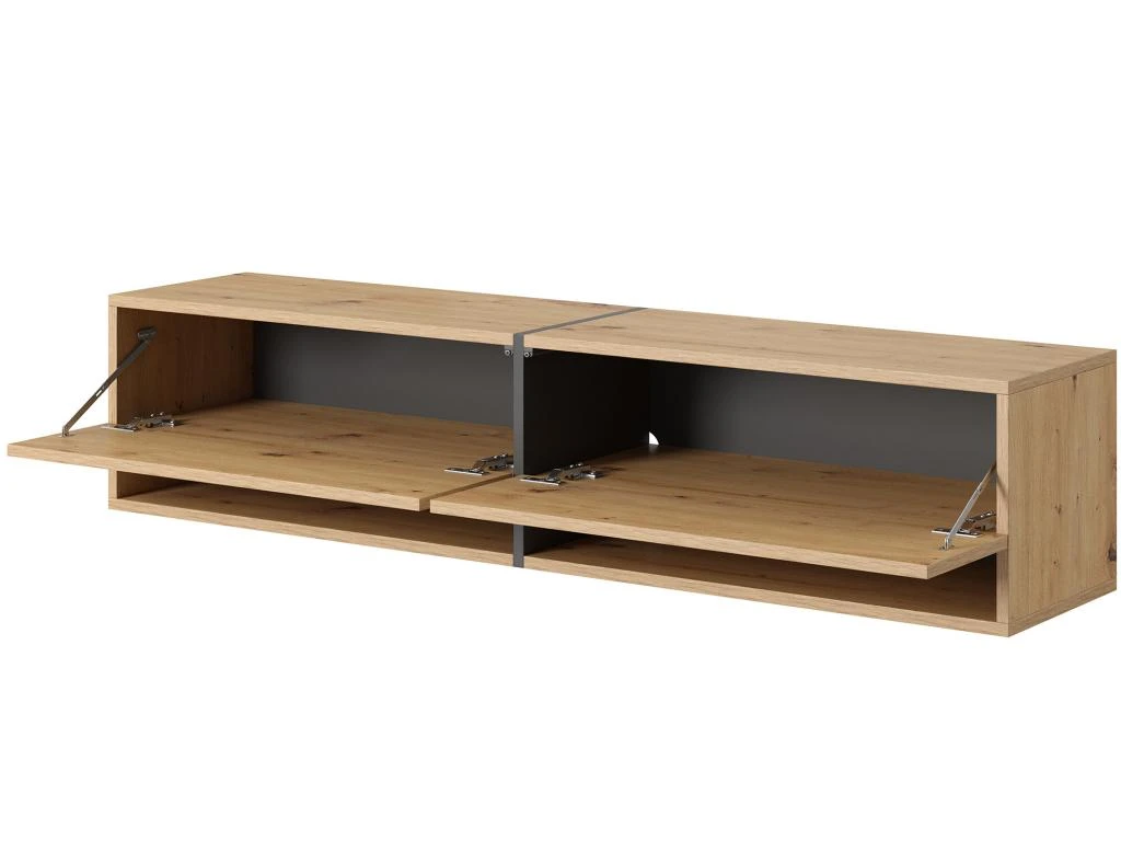 Meuble Tv 140 Cm -chêne Artisan Avec Insert Graphite - MIRRGO – Image 7