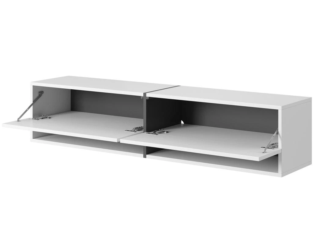 Meuble Tv 140 Cm -blanc Avec Insert Graphite - MIRRGO – Image 7