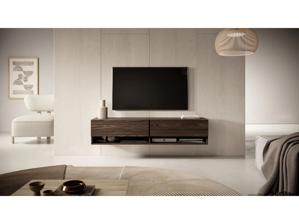 Meuble TV 140 Cm -Chêne noisette - MIRRGO