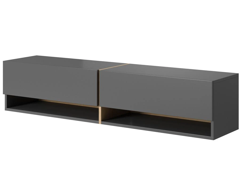 Meuble Tv 140 Cm -graphite Avec Insert Chêne Artisan - MIRRGO – Image 5