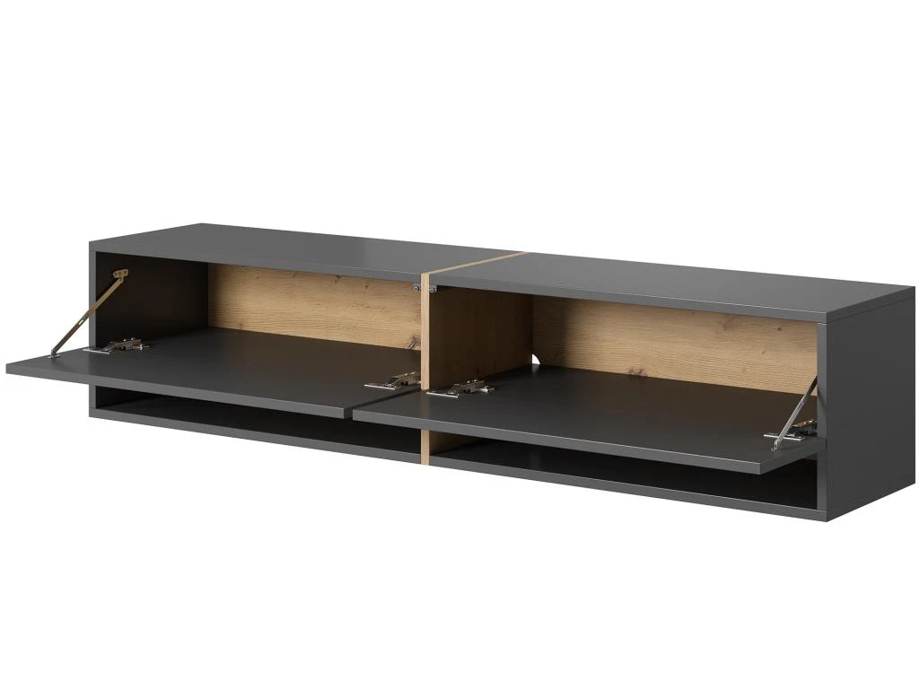 Meuble Tv 140 Cm -graphite Avec Insert Chêne Artisan - MIRRGO – Image 6