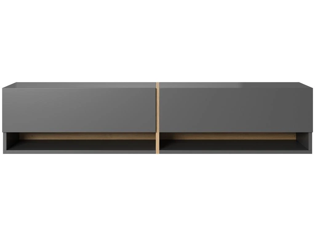 Meuble Tv 140 Cm -graphite Avec Insert Chêne Artisan - MIRRGO – Image 7