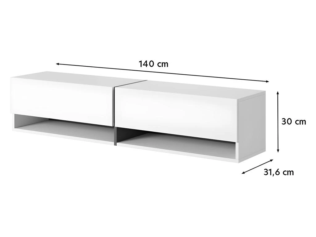 Meuble Tv 140 Cm -graphite Avec Insert Chêne Artisan - MIRRGO – Image 8