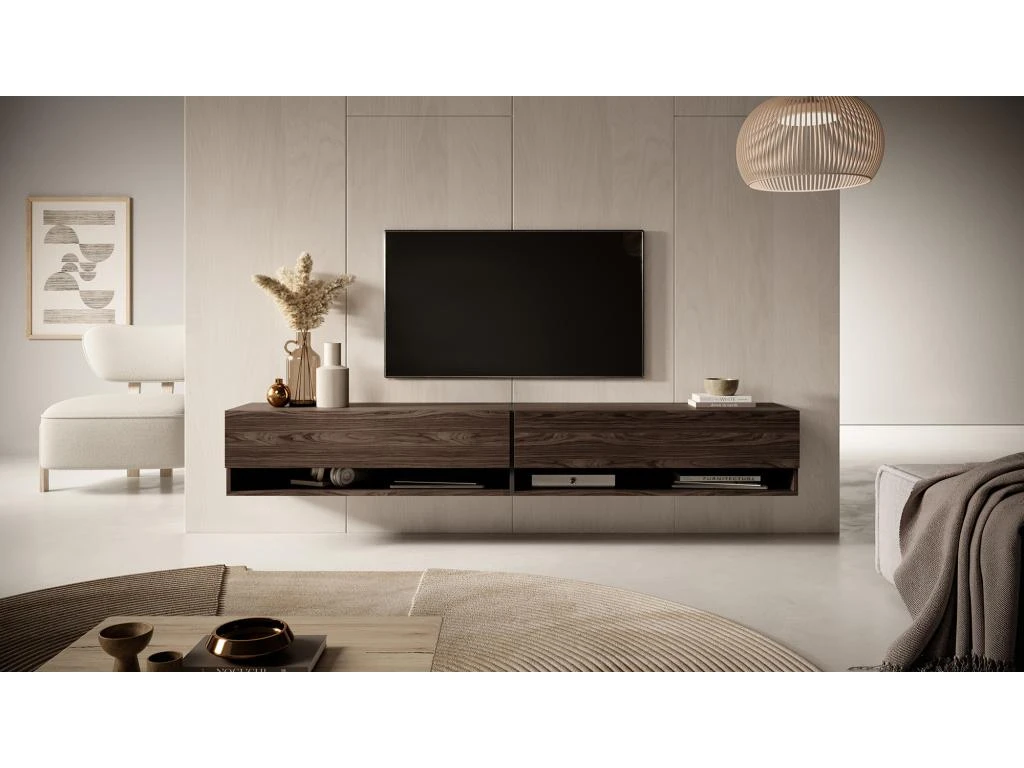 Meuble TV 200 Cm -Chêne noisette - MIRRGO