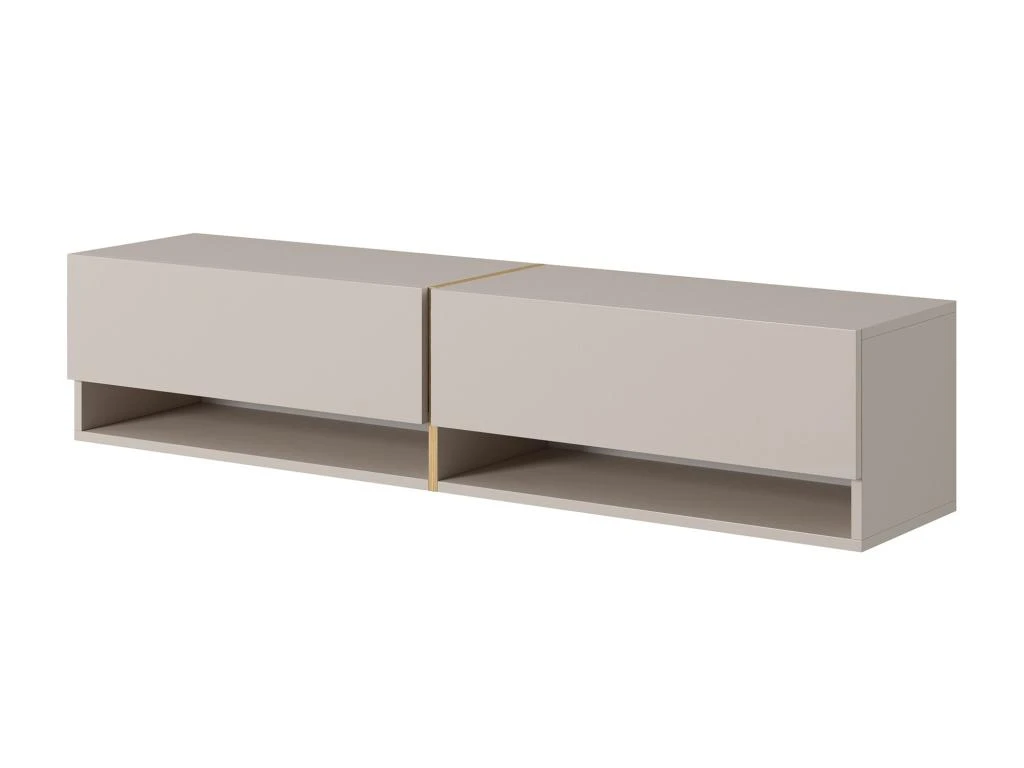 Meuble Tv 140 Cm - Couleur Gris-beige Avec Insert Doré - MIRRGO – Image 5