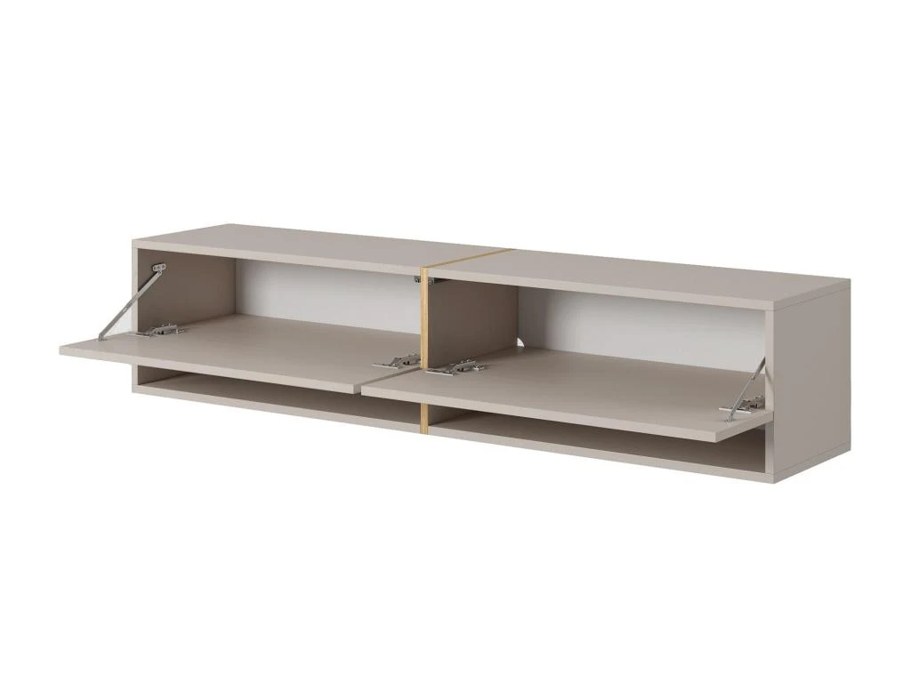 Meuble Tv 140 Cm - Couleur Gris-beige Avec Insert Doré - MIRRGO – Image 7